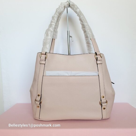 MICHAEL KORS Carrie Pebbled Leather Large Shoulder Tote- Soft Pink color⭐ - Picture 6 of 16